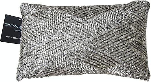 Amazon Com Cynthia Rowley Beaded Decorative Toss Pillow Cover 100