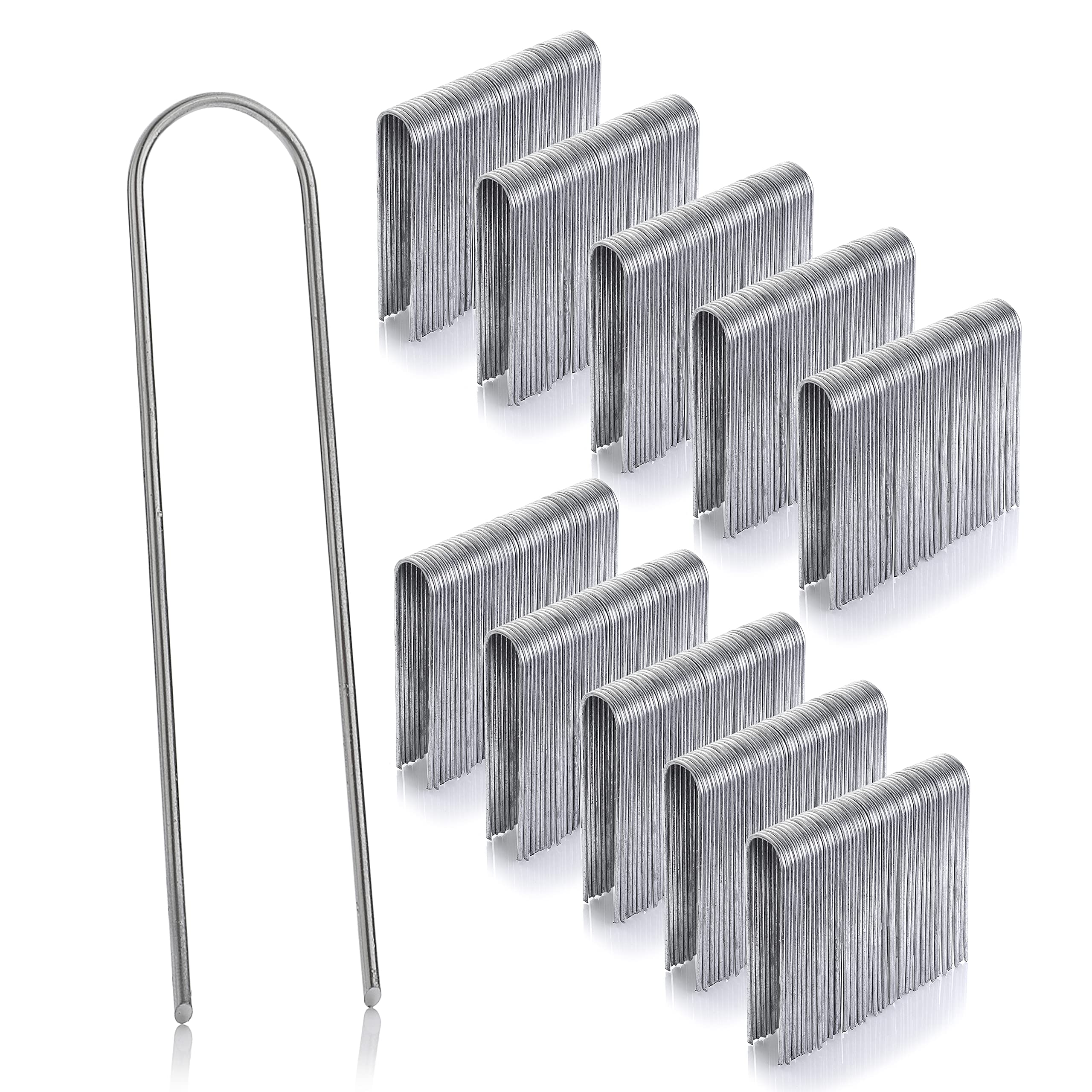 GardenMate Pack of 500 x 6''/150mm galvanised 2.9mm thick steel U shaped Garden Securing Pegs