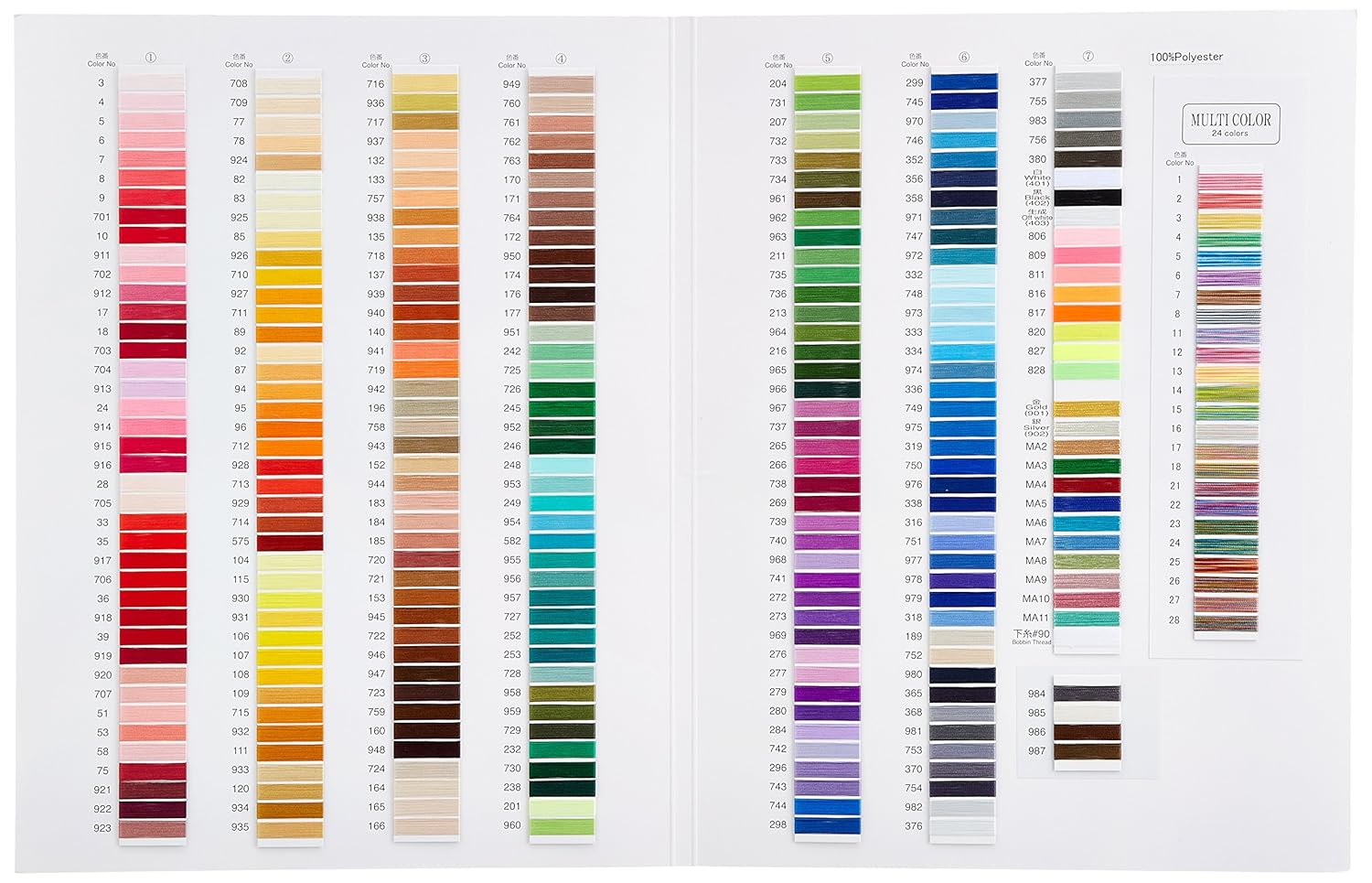 FUJIX (Fujix) King Star sewing machine embroidery thread swatch book