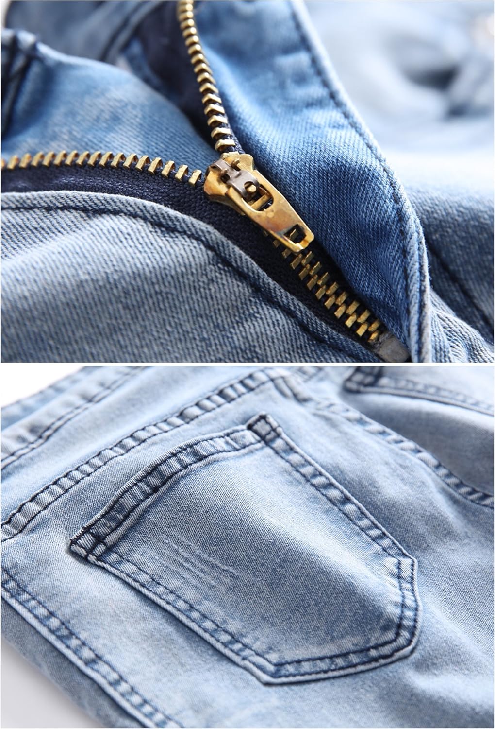 Boy's Stylish Moto Biker Skinny Ripped Wrinkled Stretch Fit Denim Jeans: Clothing