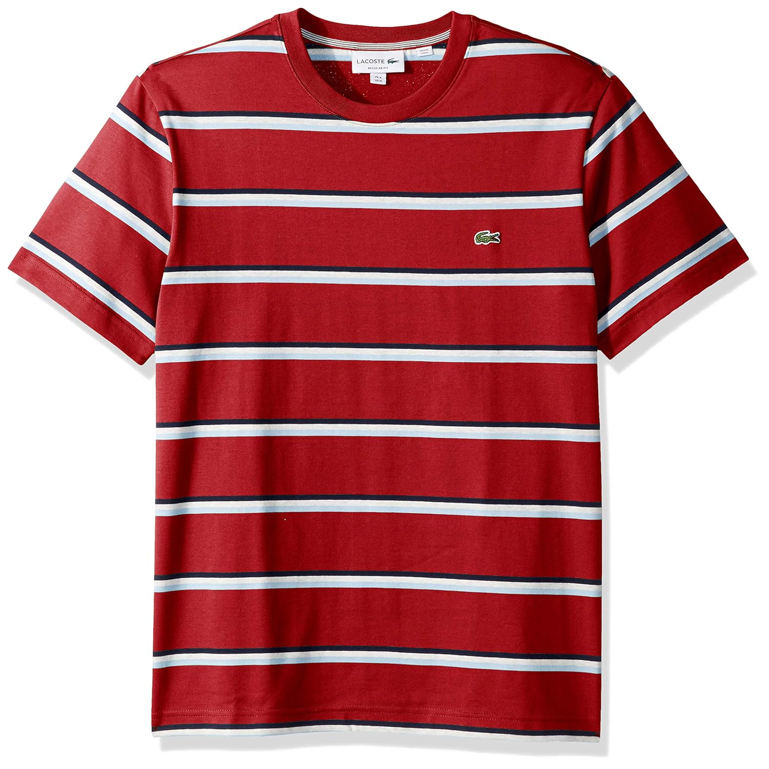 Amazon Com Lacoste Men S S S Striped Jersey T Shirt Shirt Red