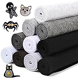 LOTOFUN Black Stiff Felt Sheets Bundle 10pcs
