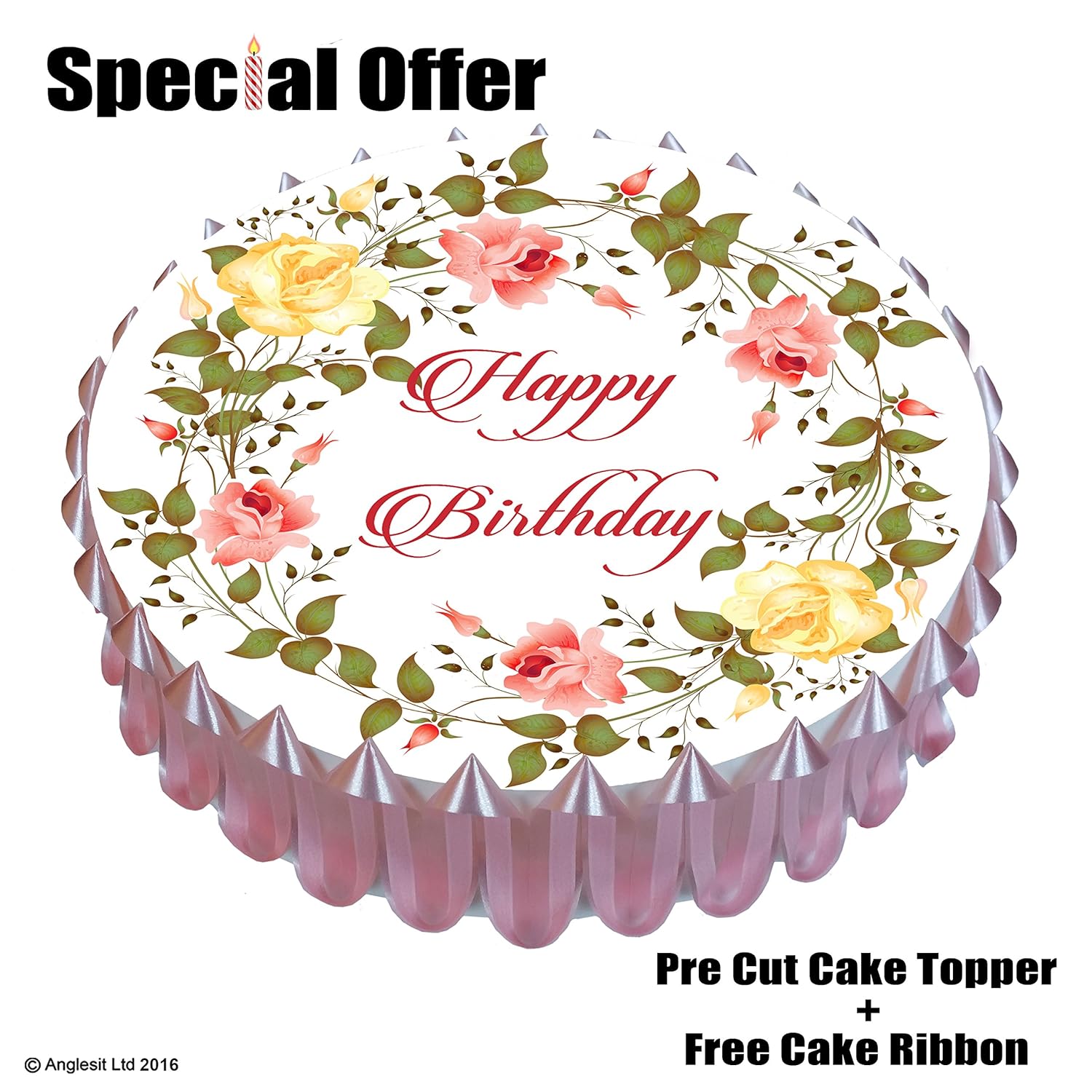 Happy Birthday Cake Set Bf P4 7 18cm Edible Wafer Rice Paper