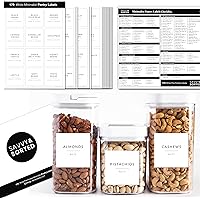 SAVVY & SORTED Pantry Labels for Food Containers - 180 Food Labels for Organizing Food Storage Labels for Jars Kitchen Labels