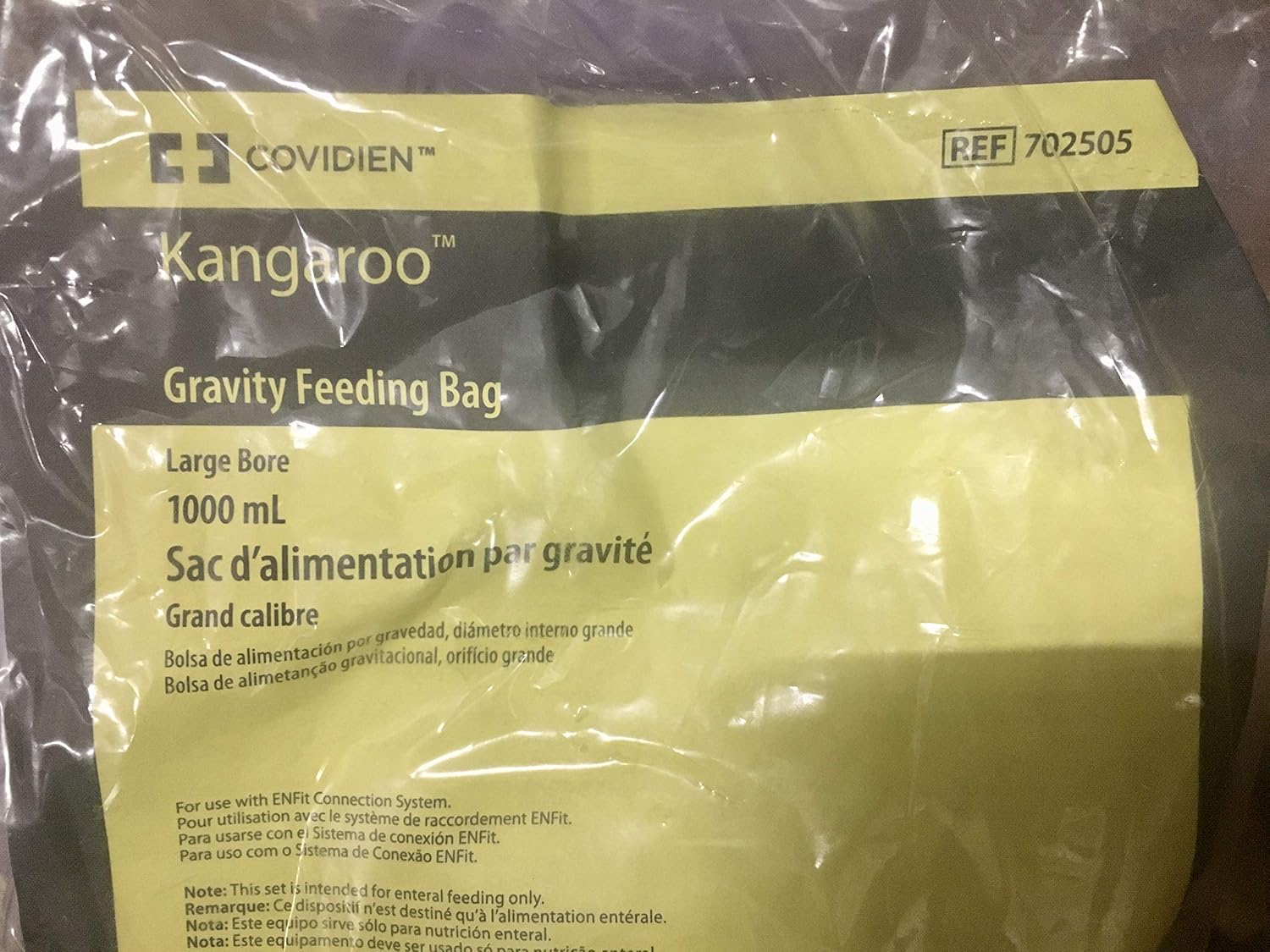 Large bore Gravity Feeding Bags 1000ml Kangaroo REF 702505