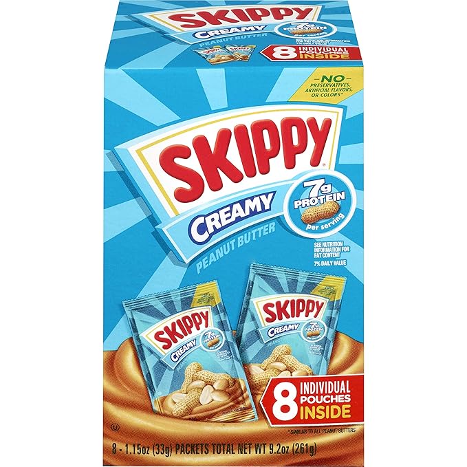 Amazon Com Skippy Creamy Peanut Butter Individual Squeeze Packs 1 15 Ounce 64 Pouches Grocery Gourmet Food