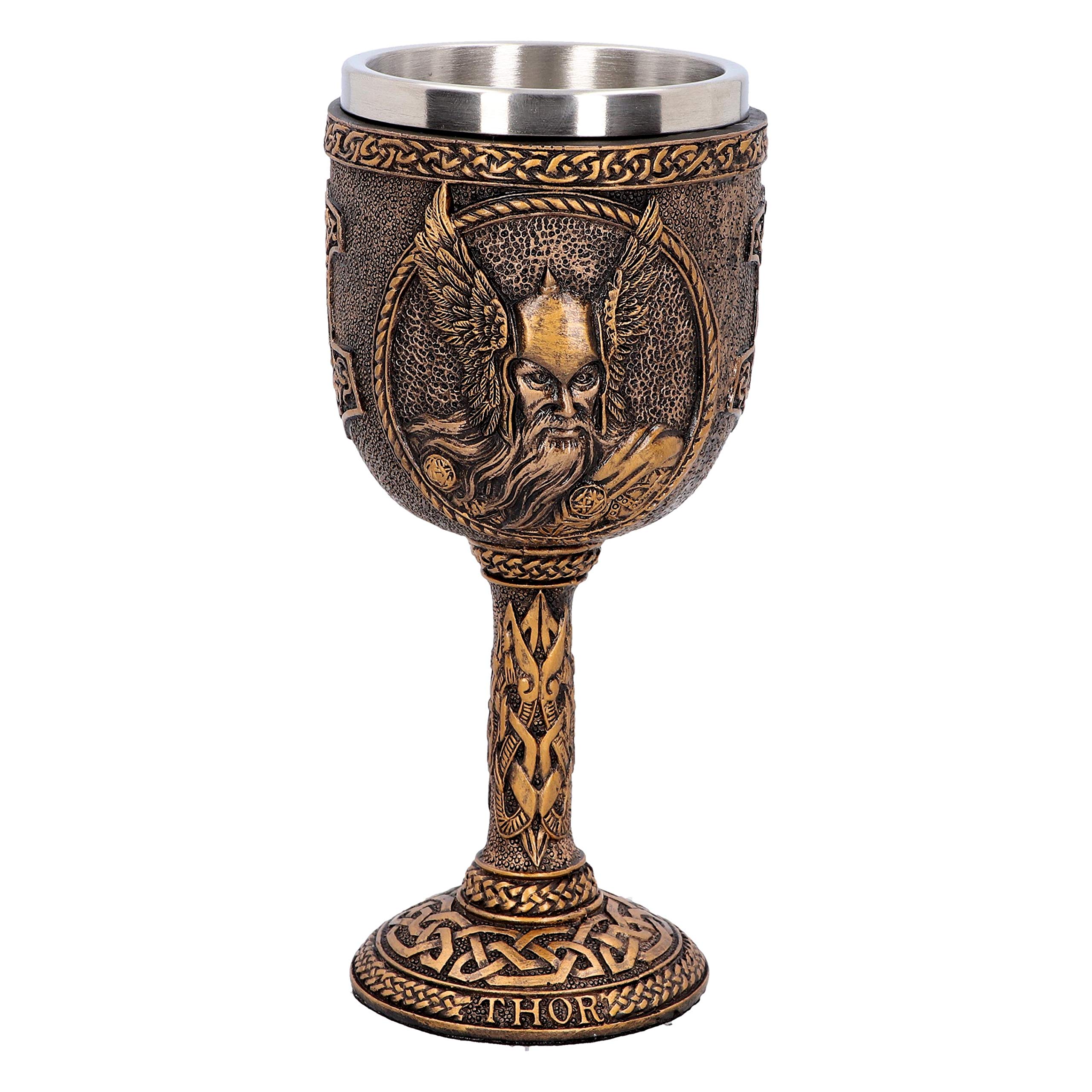 Nemesis Now D4719P9 Thor Goblet 17cm, Resin w. Stainless Steel, Bronze