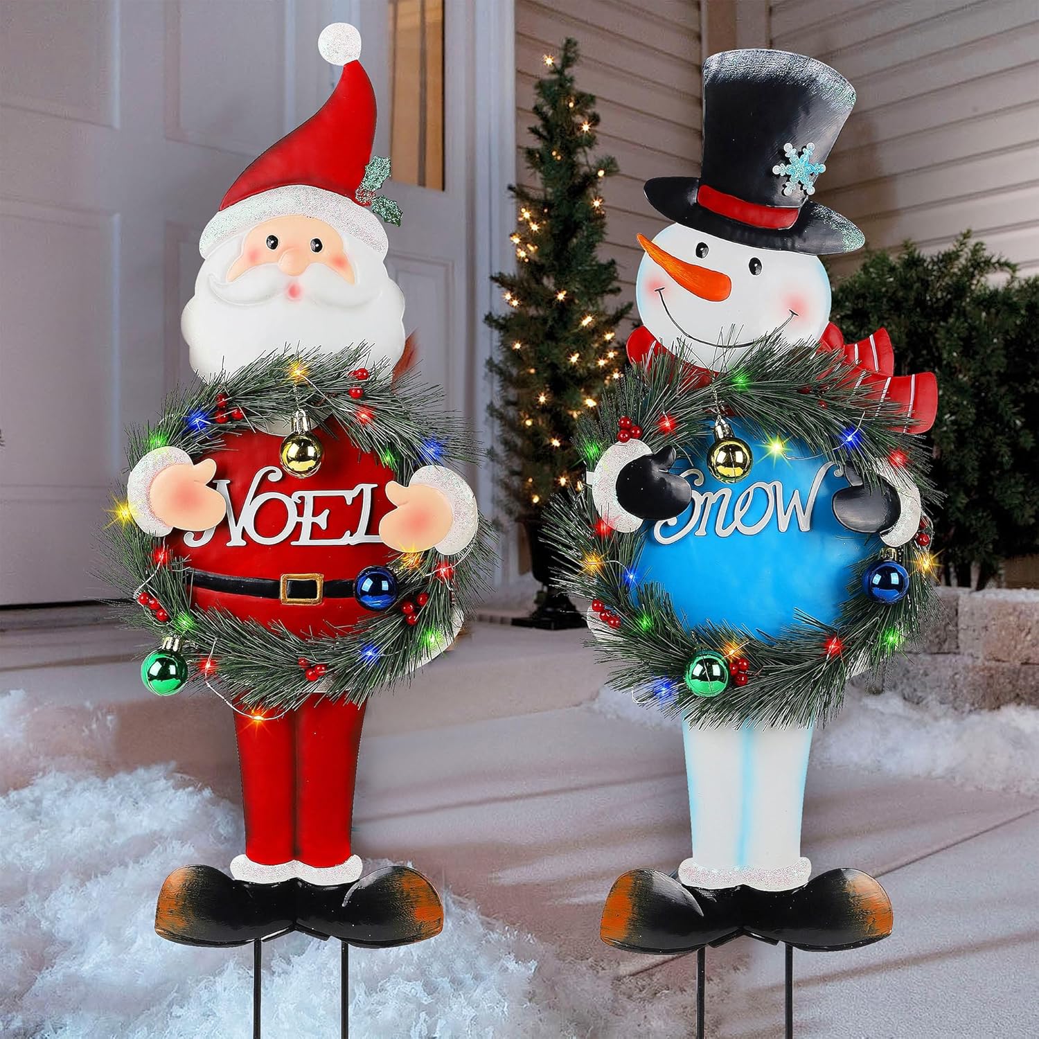 Decorative Garden Stakes - Juegoal 2 Pack Christmas Outdoor Decorations, 30
