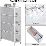 Yaheetech Vertical Slim Chest of Drawers 4 Fabric Drawers Light Grey view 8