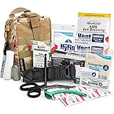 Scherber Premium IFAK Kit Trauma Pack | HSA/FSA Approved | SOF Tourniquet, QuikClot 4x4 HyFin Chest Seal, Israeli Bandage | Fully Stocked MOLLE Pouch for Gunshot, Bleeding, Major Wound Care (Camo)