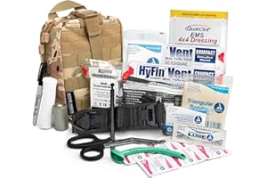 Scherber Premium IFAK Kit Trauma Pack | HSA/FSA Approved | SOF Tourniquet, QuikClot 4x4 HyFin Chest Seal, Israeli Bandage | Fully Stocked MOLLE Pouch for Gunshot, Bleeding, Major Wound Care (Camo)