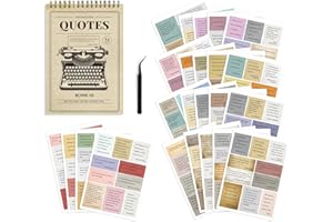 Bomichi Scrapbook Supplies - 24 Sheets 246 Pcs Word Quote Stickers, Junk Journal Supplies for Scrapbooking, Bullet Journal, DIY Craft Card Making