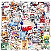 WESILY Pack 50 PCS Texas Stickers State Map Flag Graphics Vinyl Decals Waterproof Sticker Supply Favor Decor Laptop Water Bottle Guitar Phone Luggage Scrapbooking for Kids Teens Adults
