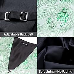 Barry.Wang Sage Green Vest for Men Paisley Silk