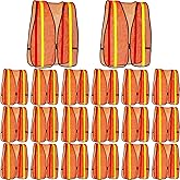 Haysandy 20 Pcs High Visibility Reflective Safety Vest Construction Vest Strips Neon Mesh Universal Size for Men Outdoor(Neon Orange,20 Pcs)