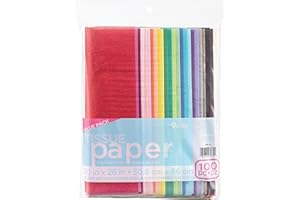 ARTVERSE Darice 100-Piece Premium Quality Tissue Gift Wrapping Paper Crafts, Packing and More, 1 Pack, Colors May Vary