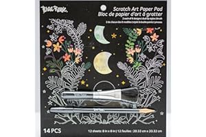 Brea Reese® Scratch Art Paper Pad Kit, 8" x 8", Celestial Skies