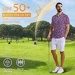 Xdceu Golf Polos for Men - Funny Golf Shirts Print