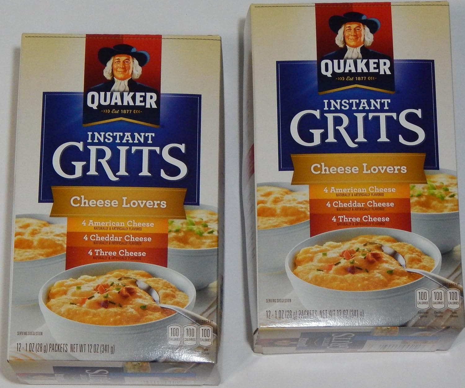 Quaker Cheese Lovers Instant Grits, Box of (12) 1oz Packets (Pack of 2