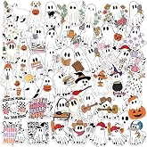 Frienda 200 Pcs Halloween Ghost Themed Stickers, Cute Spooky | 100 Styles, Waterproof Vinyl, Laptop Bottle, Pumpkin Cat Dog Mushroom Sports Book Themes, Adults