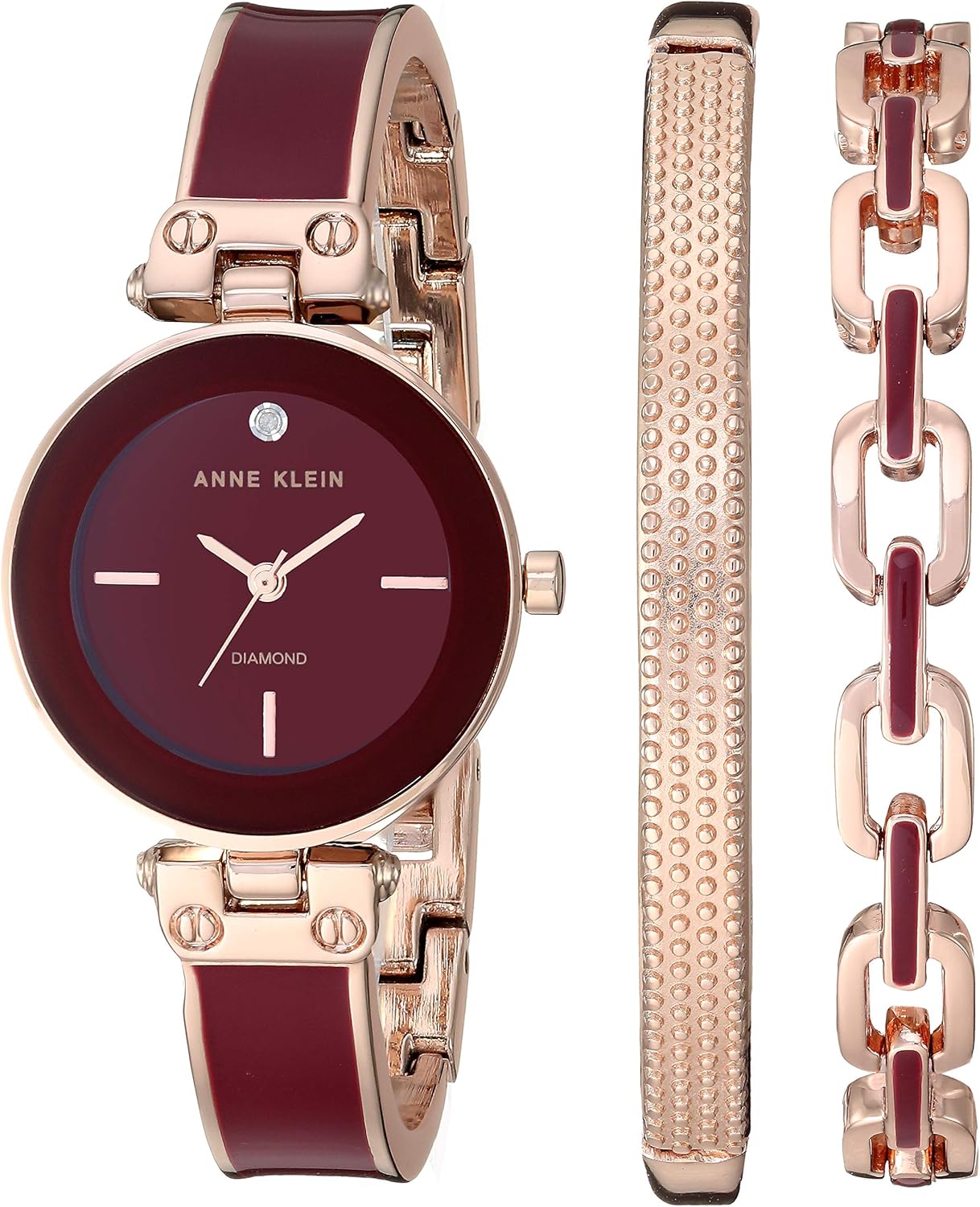 Anne Klein Women's Genuine Diamond Dial Rose GoldTone and