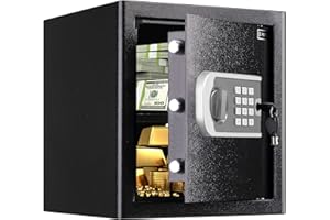 RETLLAS Home Safe Fireproof Waterproof,Fireproof Safe with Digital Keypad,Security Large Safe Box for Documents Money Gun and Other Personal Items(1.4 Cuft Black)