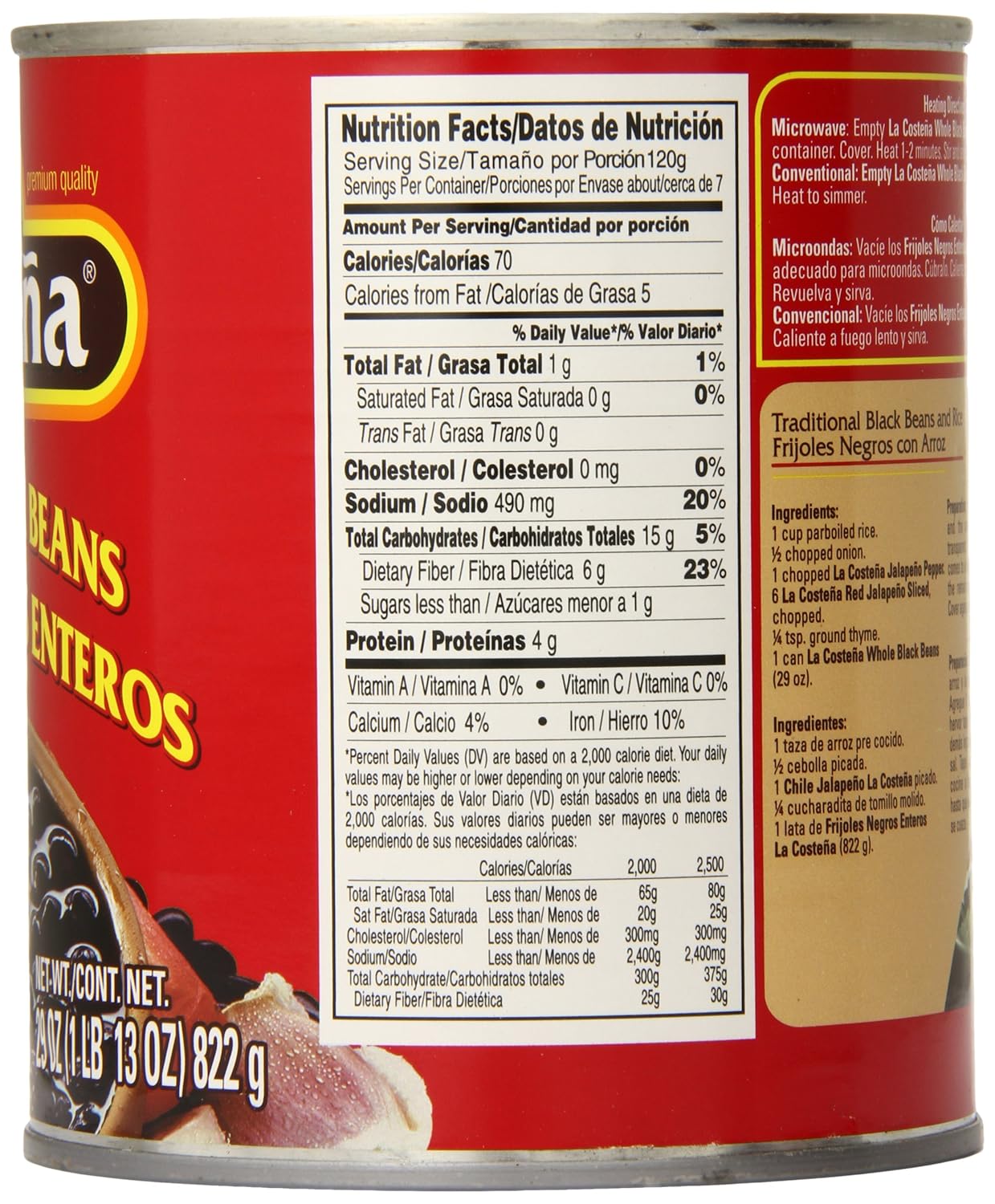 Amazon.com : La Costena Whole Black Beans, 29 Ounce (Pack of 12 ...