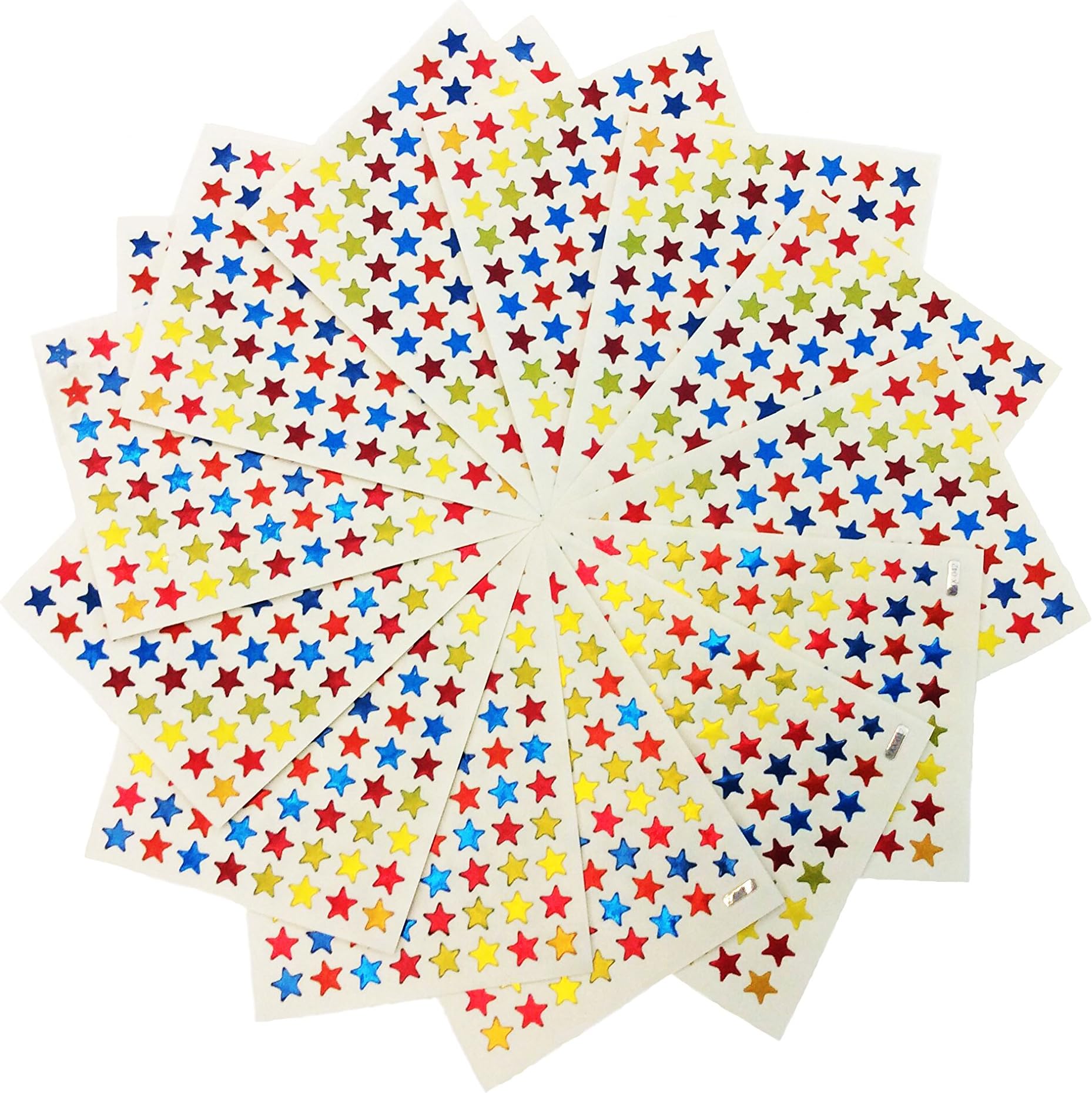 DoTebpa 60 Sheets 5280pcs Self Adhesive Star Stickers Labels,88Per Every Sheet,Multi Color -Teacher Supplies