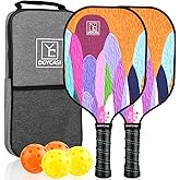 Pickleball Paddles Set of 2, 2026 USAPA Approved Pickleball Set, Fiberglass Lightweight Pickle Ball Rackets 2 Pack, 2 Outdoor Pickleball, 2 Indoor Pickleball Balls, 1 Pickleball Bag for Women and Men