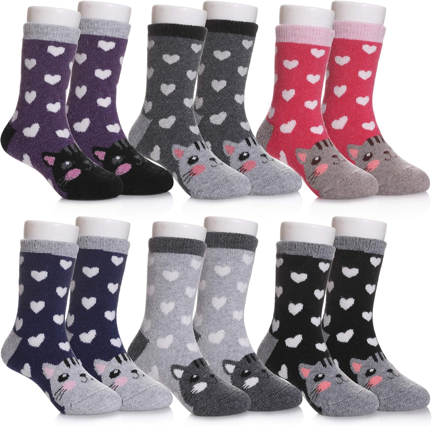 SDBING 6 Pairs Children's Winter Warm Wool Socks Kids Toddler Boys