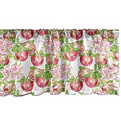 Ambesonne Victorian Window Valance, Apple Tree in
