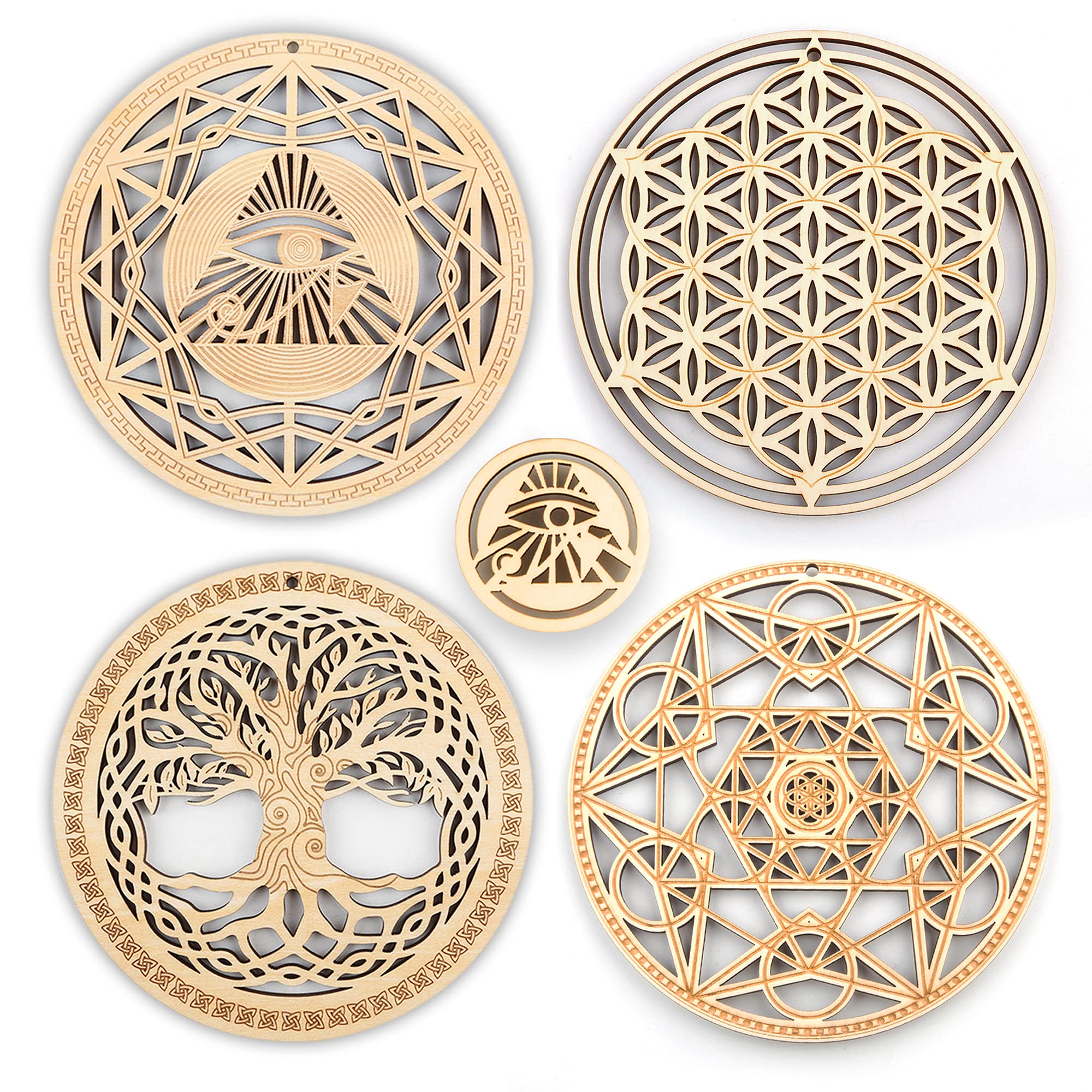 Mua 5.31" Sacred Geometry Wall Art 4 PCS Set, (The Eye of Horus, The ...
