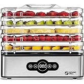 Magic Mill Food Dehydrator Machine | 5 Stackable Stainless Steel Trays Jerky Dryer with Digital Adjustable Timer & Temperatur