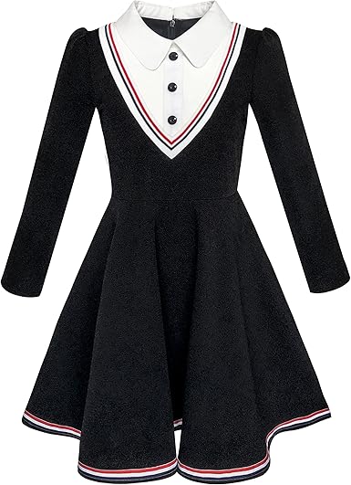 grey dress with white collar