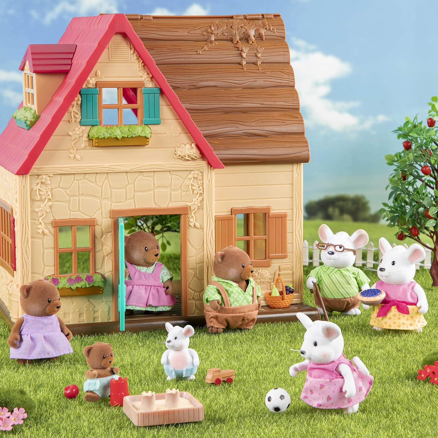 Li'l Woodzeez, The Buster Bear Family, Set of 7 Collectible Posable Bear Figures, Pretend Play Doll Figures, 3+ Years - Image 5