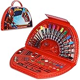 Marvel Kids Art Set for Boys Crafts Drawing and Painting Sets for Children Travel Case 40 Plus Pieces Watercolour Paints Crayons Colouring Pencils Art Supplies Spiderman Gifts