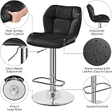 Yaheetech Bar Stools Set of 2 PU Leather Swivel Adjustable Height Black view 5