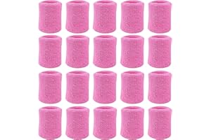 PAYANWIN 10 Pairs Sports Wristbands, Wrist Sweatbands for Men & Women, Stretchy & Sweat Absorbing Cotton Terry,Perfect for Basketball, Football, Tennis, Soccer, Running & Working Out