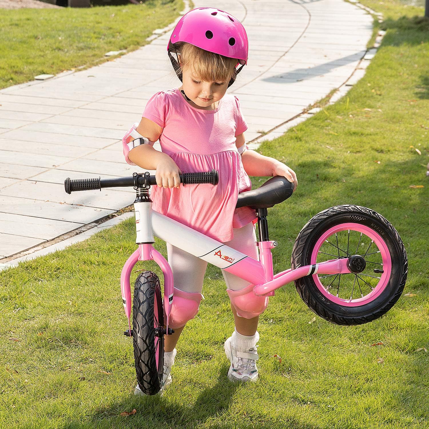 AODI Kids Balance Bike, No Pedal Toddler Bike with Adjustable Seat Bike, Toddler Walking Bicycle for Ages 18 Months to 5 Years 12 Inch Inflatable Wheels: Sports & Outdoors