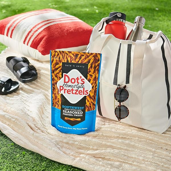 DOT’S PRETZELS SOUTHWEST SEASONED PRETZEL TWIST SNACK, 16OZ GROCERY SIZED BAG