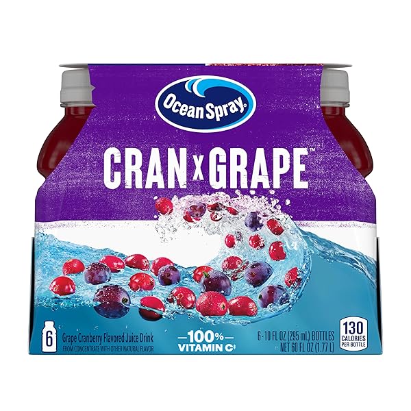 OCEAN SPRAY® CRAN-GRAPE® CRANBERRY GRAPE JUICE DRINKS, 10 FL OZ BOTTLES, 6 COUNT