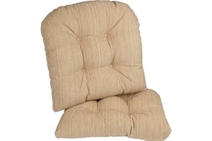 Klear Vu Gripper Overstuffed Universal Non-Slip Dining Chair Cushions for Kitchen Decor or Office Use, U-Shaped Skid-Proof Seat Pad, 17x17 Inches, 2 Count (Pack of 1), Sand