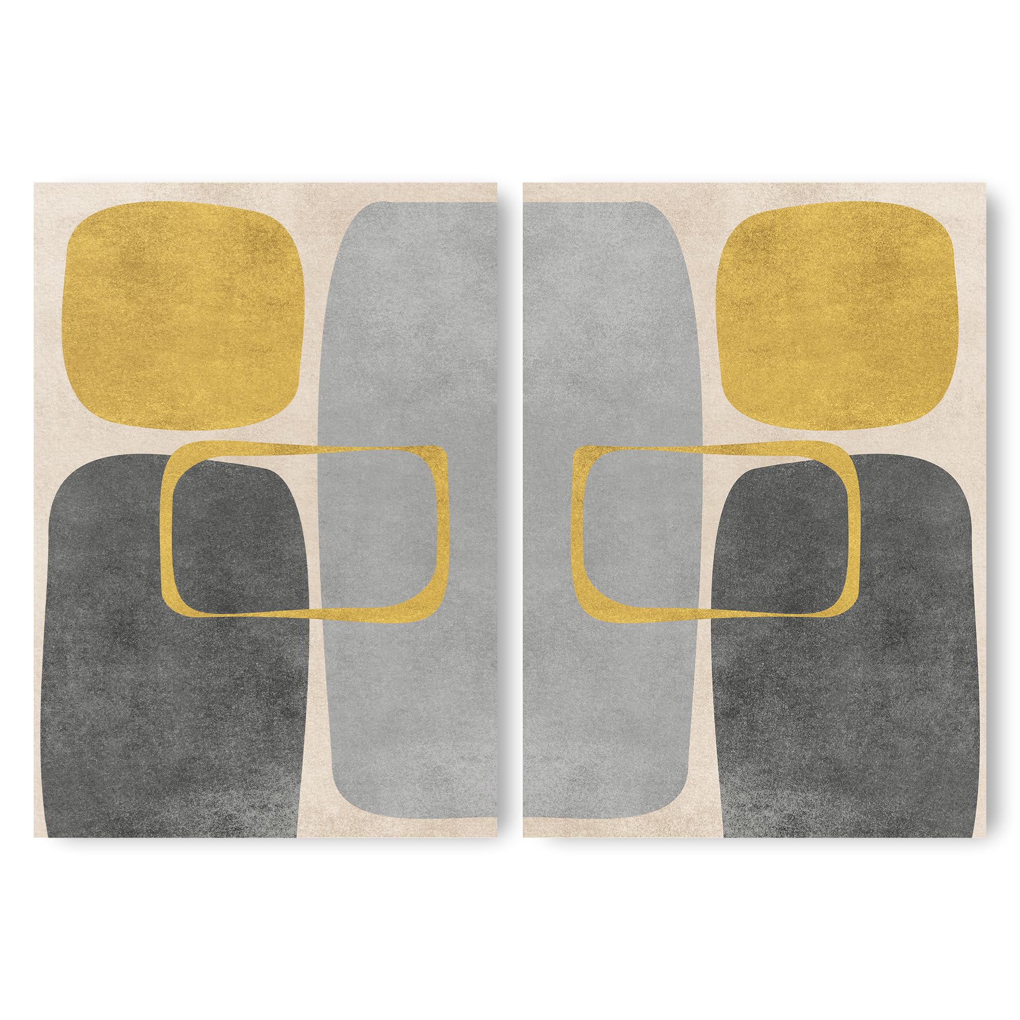 ADAM & ALICE Premium Unframed Wall Art Print – Absract Minimalist Artwork – Home Decor for Living Room/Bedroom/Hallway/Office – Neutral/Grey – A2 Set of 2