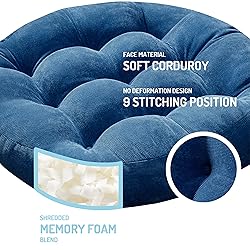 Floor Cushion Pillow Set of 2, Round Large Pillows