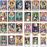 Rngmsi UV DTF Cup Wrap - 7 Sheets Skull UV DTF Cup Wraps for 16 oz, Gothic Skeleton UVDTF Decals for Tumblers Waterproof Rub on Transfer Stickers for Glass Wood DIY Crafts