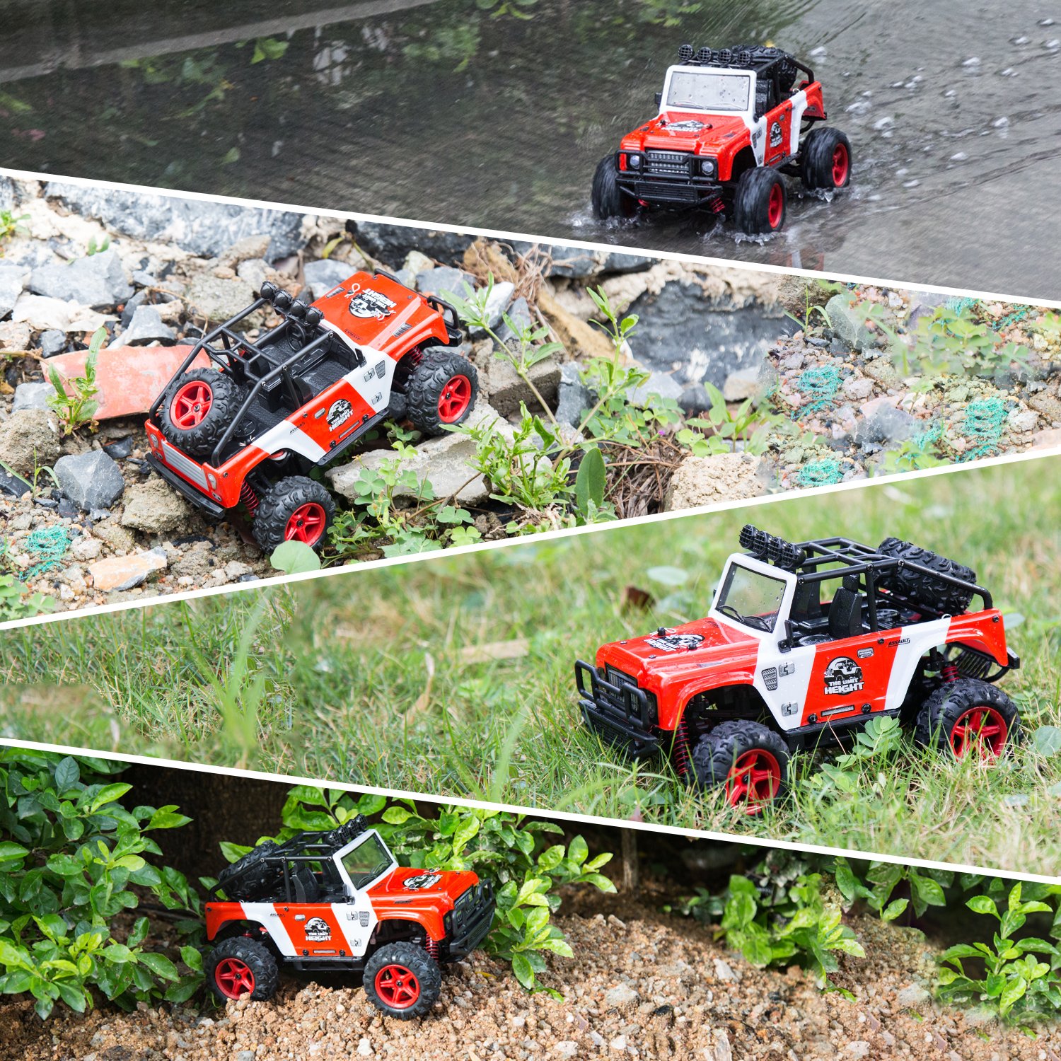 RC Voiture Télécommandée, Abask Voiture Radiocommandé Radio Commandée 1:22 Échelle 2.4GHz 40+KM/H Remote Control Voitures Tout Terrain Camion Hors-Route Buggy Le Meilleur Cadeau pour Enfants ou Amateurs de Camion (Rouge)