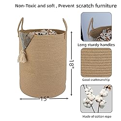 XUANGUO Cotton Rope Laundry Basket Hamper for