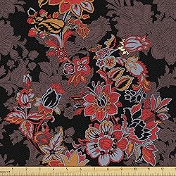 Ambesonne Flower Fabric by The Yard, Flowers of