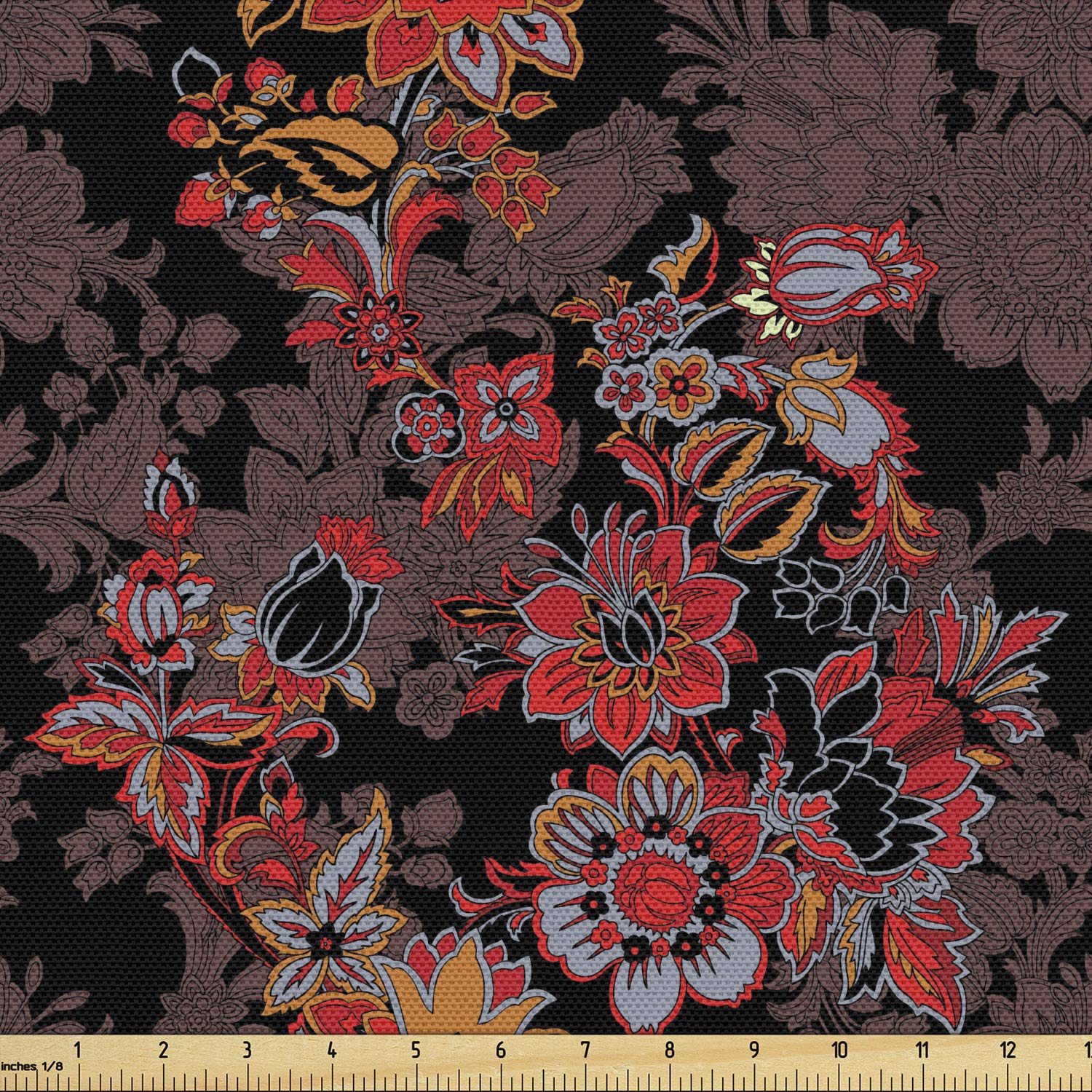 Ambesonne Flower Fabric by The Yard, Flowers of