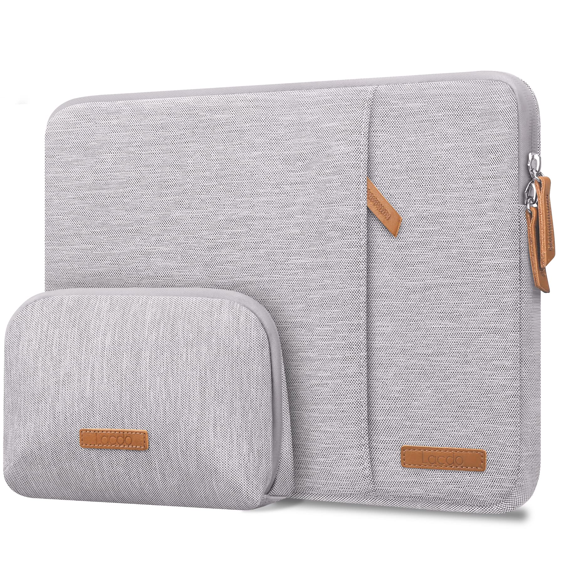 Lacdo 360° Protective Laptop Sleeve Case for 13" New MacBook Air M4 A3240 2025/M3 A3113/M2 A2681/M1 A2337, 13" New MacBook Pro M2/M1 A2338 A2251 A2289, 13" iPad Pro M5/iPad Air M4 2026 Bag, Gray